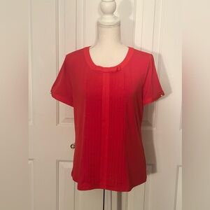 NWOT KARL LAGERFELD Vibrant Red Short Sleeve Women Top, Size Medium